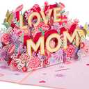 Paper Love 3D Mothers Day Pop Up Card, Love Mom, For Mom, Wife - 5" x 7" Cover - Includes Envelope and Note Tag Pack of 2
