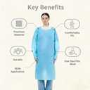 10 Pack Disposable PPE Gowns Isolation Waterproof CPE Gowns with Waist Ties Thumb Loops One Size Fits Most
