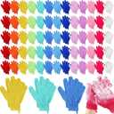 104 Pcs Exfoliating Glove Bulk Shower Gloves with Hanging Loop Exfoliating Body Scrubber Dead Skin Remover for Body Bath Beauty Spa Massage Scrubs Men Women Bathing(Multicolor)