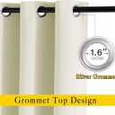 NICETOWN Room Darkening Beige Curtain 84 inch Length - Grommet Solid Thermal Insulated Doorway Drape Blackout Curtain Sound Reducing for Bedroom/Living Room (1 Panel, W66 X L84)