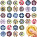 40 Pack Mini Fidget Spinner Toys Party Favors, Desk School Toy Anxiety Relief,Stress Relief Sensory Toys for Kids Adults,Treasure Box Toy for Classroom Prizes, Halloween Treats Toys Bulk (Random)