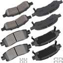 cciyu D1169 D883 Ceramic Front Rear Brake Pads For Buick Enclave/Rainier,For Chevy SSR/Trailblazer/Traverse/Trailblazer EXT,For GMC Acadia/Envoy,For GMC Envoy XL,For Isuzu Ascender,For Saturn Outlook