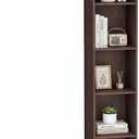 5 Cube Walnut Book Shelf, Tall Bookcase for Home Office Bedroom Living Room