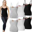 Xtinmee 6 Pcs Warm Thermal Tank Top for Women Spaghetti Straps Camisole Fleece Lined Camisole Underwear Vest, S