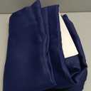 H.VERSAILTEX Linen Blackout Curtains 54 Inches Long 100% Absolutely Blackout Thermal Insulated Textured Linen Look Curtain Draperies Anti-Rust Grommet, Energy Saving with White Liner, 2 Panels, Navy