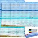 24" x 36" 2026 Wall Calendar Dry Erase - Large Rolled Beach Wall Calendar Wet & Dry Erasable Laminated 12 Month Annual Yearly Planner, Reversible, Horizontal/Vertical, Blue