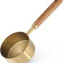 125 ML Tablespoon Coffee Scoop, Stainless Steel Wood Teaspoon Scoop, Wood Long Handle Coffee-Bean Scoops, Measuring Scoops for Coffee, Tea, Spices (1/2cup, 7 Inch)