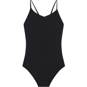 Kanu Surf Girls' Hurricane Beach Sport UPF 50 One Piece Swimsuit (8, Drop Needle Solid Black)