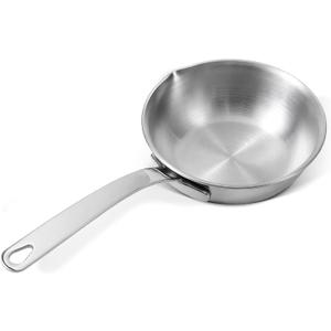 5.1-Inch Mini Egg Pan Stainless Steel Mini Sauce Pan Omelet Frying Pan with Spout for Home Kitchen Restaurant