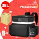 GoHimal Food Delivery Backpack, Insulated Delivery Bags for Delivery Bike, Large Pizza Delivery Bag for HOT/COLD with 4 Pockets Reflective Strip for Uber Eat,Camping & Beach (Black)