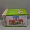 42 Piece,  Small Wooden Dollhouse Set, 4-Room Family Toy House with 4 Movable Dolls, DIY Doll House Furniture Accessories, Birthday for Kids Ages 3-8 (12.24" L x 4.06" W x 9.44" H) Pack of 3