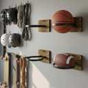 Set of 4 Basketball Holder Wall Mount - Basketball Wall Mount & Football Stand, Multi-Purpose Ball Holder for Bedroom/Living Room Sports Gear Storage, Basketball Stand for Home Room Decor (Charcoal Brown - 4-Packs)