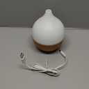 SALKING Essential Oil Diffuser, 100ml Small Aromatherapy Diffuser with Auto Shut-Off Function, Ultrasonic Diffusers for Essential Oils, Cool Mist Humidifier with Warm White Lights, for Office Home (White + Wooden Grain)