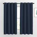 NICETOWN Blackout Curtains and Drapes for Kitchen - Thermal Insulated Solid Grommet Top Blackout Panels/Draperies for Kid's Room (Navy, 1 Pair, 52 x 63 Inch)