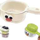 Kitchen Dual Layer Draining Basket with Handle,Double Drain Plastic Fruit Washing Bowl, Handy Mini Berry and Tomato Washer, Fruit Storage Container (White)