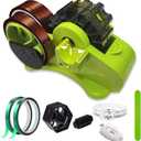 MECOLOUR Multi-Roll Heat Tape Dispenser 6 pcs Sublimation 1" + 3" Core Double Reel Cores Sublimation for Heat Transfer Tape, Semi-Automatic Tape Dispenser with Compartment Slots Set -Green
