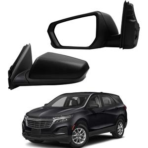 Dasbecan Driver Side Mirror Compatible With 2018-2023 Chevy Equinox GMC Terrain Left Rear View Mirror Black Texture Cover With Manual Folding/Heated/Power Glass Replace# GM1320560(5pins) (L-5Pin)