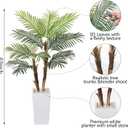 HAIHONG Artificial Palm Tree 5FT, Fake Tree with Realistic Fiber Trunks and White Tall Planter, Faux Tropical Areca Floor Plant in Pot, Artificial Silk Plant for Home Decor Office Living Room Decor