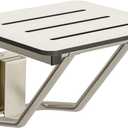 18" x 16" ADA Compliant Phenolic White Folding Shower Seat Bench, Wall Mount Foldable Bathroom Shower Chair with Stainless Steel Support, 400 lbs Capacity