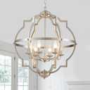21.7" Modern Brushed Nickel Chandelier Large Farmhouse 6-Light Rustic Pendant Lighting Fixtures for Dining Room Living Room Bedroom Kitchen Island Home Office