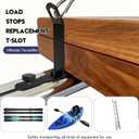 Load Stops for T-Slot Cross Bars 4-Pack, Stainless Steel Replacement with Secure Locking Clamps - Compatible with Roof Racks for Kayak, Canoe, Ladder, Ski, Surfboard, Paddleboard, Snowboard, Black
