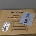 Kitsure Shoe Rack for Closet, Rustic Brown Shoe Organizer with Leveling Feet, Sturdy & Rust-Proof Shoe Storage for Entryway, Bedroom, Living Room, 29.5" x 11.4" x 24.8", Brown