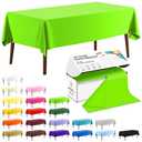 CXPSINC 54 Inch X 200 Feet Plastic Table Cover Roll Disposable Tablecloth with Slide Cutter for All Type/Shape Tables | Picnic, Party, Banquet, Birthdays, Weddings (Lime Green)