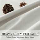 Natural Linen Blackout Curtains 84 Inch Length 2 Panels for Bedroom Living Room Darkening 100% Black Out Ivory Cream Curtain with White Back Tab Modern Farmhouse Thermal Insulated Boho Drapes 7ft Long