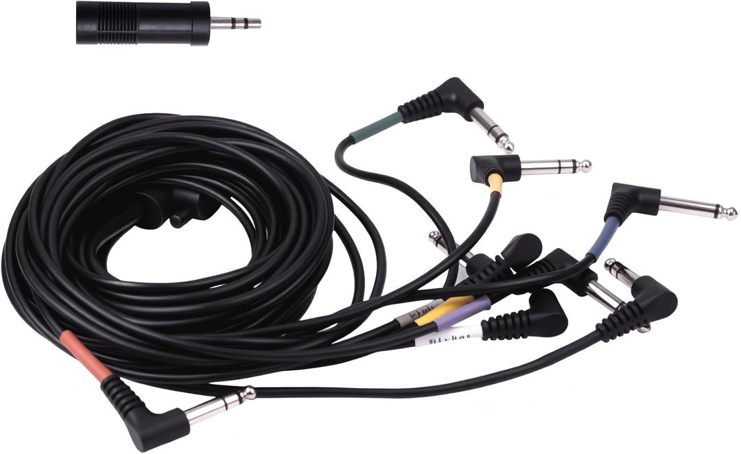 Cable Harness Snake Loom Replacement and Mono 1/4'' to 3.5 mm adapter Compatible with Alesis Nitro Mesh Electronic Drum Set Module Surge Command Forge Turbo Crimson DM7X RCA Connector Type Hi-Hat