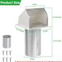 3 Inch Dryer Vent Cover Outside,Wall Vent Exhaust Vent Cover Exterior 3" Dryer Vent Cover Outdoor Dryer Vent Hood Cap for Bathroom Exhaust,Hooded Wall Vent with Screen & Damper,Galvanized Steel,White