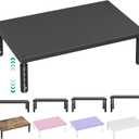 OPNICE Desk Organizers and Accessories, Adjustable Computer Monitor Stand Riser, Laptop Stand for Desk, Office Desk Accessories & Workspace Organizers for Home Office, Black Wood