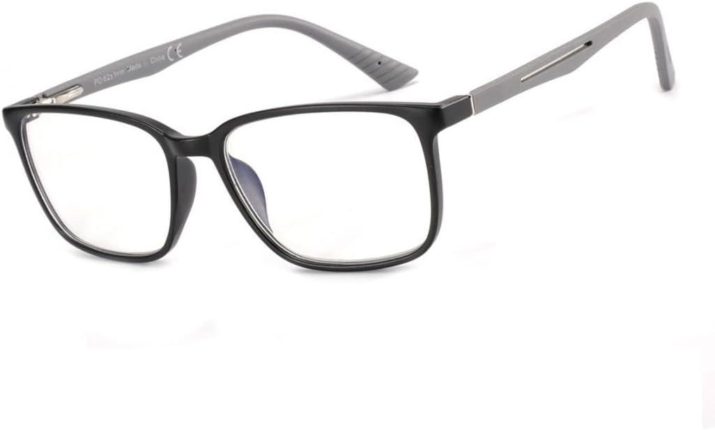 BLUEMOKY Blue Light Reading Glasses for Men，Sport Square Frame Readers, Anti Glare Computer Glasses(Black,2.25)