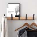 Coat Hook Rack Wall Mounted Coat Rack-5 Double Hook,Aluminum,Metal Coat Hook Rail for Coat Hat Towel Robes, Wooden Coat Hooks (Black 2pcs)