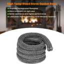 Stanbroil Wood Stove Gasket, 1" x 84" Graphite Impregnated Fiberglass Rope Seal, Gasket Rope Replacement Kits for Wood Stoves Door