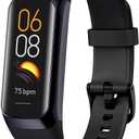 Smart Band for Men Women, 1.1'' AMOLED Color Screen, Activity Tracker with 25 Sport Modes, Heart Sleep Monitor, 3 ATM Water Resistant, Fitness Watch Compatible with iOS & Android (Black)