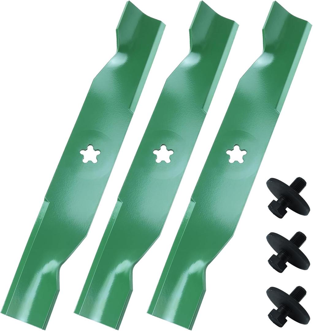 532180054 Lawn Mower Blades for Husqvarna 48 inch Mower Blades | Fit YTH24V48 YTH24K48 YTH2348 YTH2448 Craftsman Poulan Pro, Replace 532173920 180054 High Lift Mulching, with 532193003 Bolts
