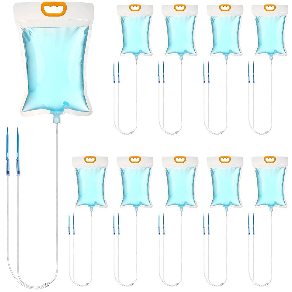 Plant Water Bag Automatic Plant Watering Drip Irrigation Kit with 3.5 L Water Bag and Adjustable Control Valve Switch Automatic Drip Irrigation Kits for Indoor Outdoor Garden(10 Pieces)
