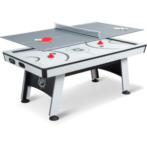EastPoint Multi-Game Tables, Play 2-in-1 Air Hockey Table with Table Tennis Top - Perfect for Family Game Room, Adult rec Room, basements, Man cave, or Garage (White)