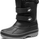 DREAM PAIRS Boys Girls Snow Boots Water-Resistant Outdoor Sport Warm Cozy Anti-Slip Cute Ankle Winter Shoes for Toddler/Little/Big Kid (Black), 11
