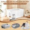 FHTONGE Extra Large Cat Litter Box Enclosure Splash Guard for Any Type, Universal Kitten Litter Pan Pee Shields Wall Protector, Spill Proof Cat Litters Box Privacy Screen for Open Top