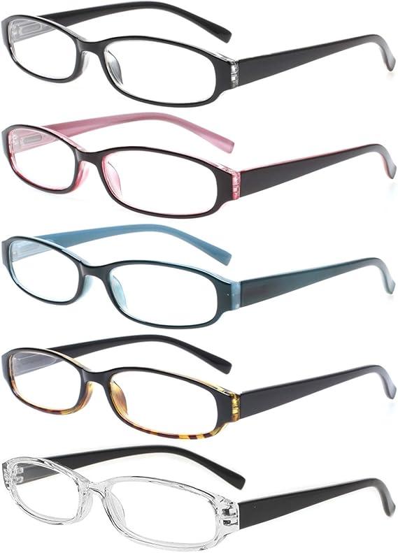 NORPERWIS Reading Glasses 5 Pairs Spring Hinge Comfort Fashion Quality Readers for Men and Women