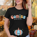 OCURHU Maternity Shirts for Halloween Thanksgiving Pregnancy Clothes Funny Skeleton Pumpkin Pregnant Announcement Tshirt Size XL