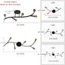 Black and Gold 5-Light Mid Century Modern Sputnik Semi Flush Ceiling Light