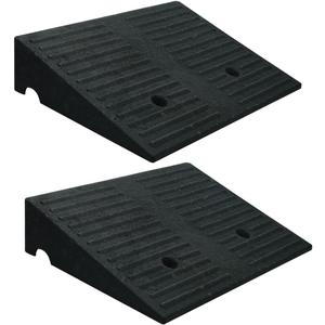 Curb Ramps for Driveway Threshold Wheelchair Doorway Sidewalks Shed Heavy Duty, 2 Pack 3.9 inch Rise, Ramps for Wheelchairs for Home Steps, Motorcycles, Lawn Mowers, 7000lbs Powersport Load ing