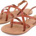 Women's Gladiator Flat Sandals Fisherman Strappy Sandals Ankle Strap Sandals, Size 9