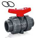 PVC Union Ball Valve, 1" Inch (DN25) True Union Full Flow Ball Valve with ASTM EPDM O-ring, Slip Socket, Full Port for Water System