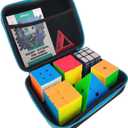 Speed Cube Set with Storage Case Bag, 6 Pack Magic Cube Set of 3x3x3 2x2x2 Pyramid Skew Mirror Cube and Fenghuolun Cube Smooth Stickerless Puzzle Cube Game Toy Gift for Kids Teens Adults