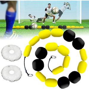 Goalkeeper Trainer w/2 Water Bag,Improve Reflex and Agility w/Single Line Deflector,Deflection Equipment for Soccer,Multiple Refraction Angles (2.5m)