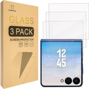 3 x Mr.Shield Screen Protector compatible with Samsung Galaxy Z Flip 7 5G (Front Screen Only) [Tempered Glass] [3-PACK] [Japan Glass with 9H Hardness]