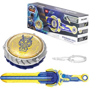 INFINITY NADO Battling Toys, Battle Set for 8-12 with Spinning Top & Sword Launcher, Metal battling Game top for Boys and Girls Age 5+, Fury Wave Dragon, Sapphire Blue